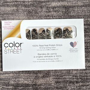 Color Street Nail Polish Strips with Black Lace Design-Lacey business